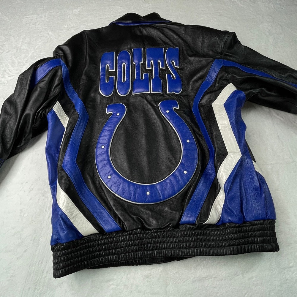 G-III Carl Banks Indianapolis Colts Leather Jacket Small NFL Made in USA NWT
